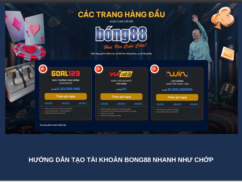 Hướng dẫn tạo tài khoản Bong88 nhanh như chớp